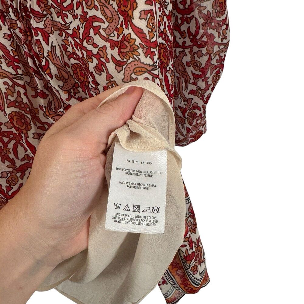 Meadow Rue Rust Floral Peasant Blouse - Picture 5 of 7